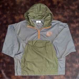 Vintage Men’s Albino and Preto Anorak Jacket Iridescent Grey/Orange 1/4 Zip Med